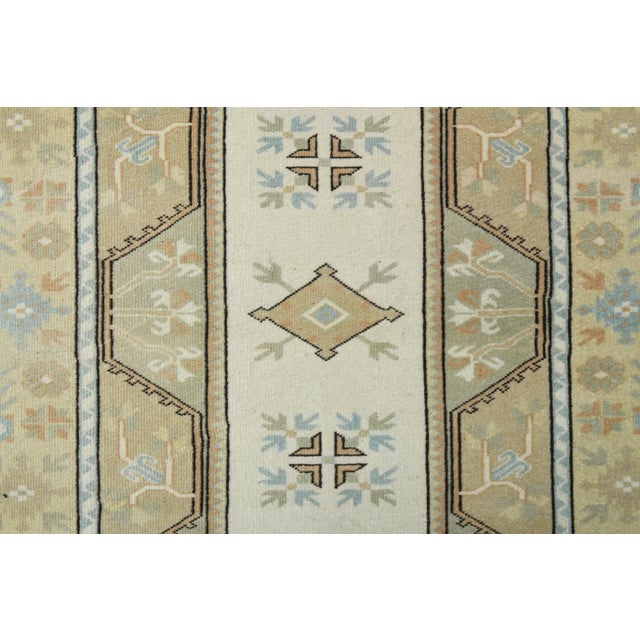 Beige 1970s Vintage Turkish Oushak Handmade Wool Cotton Beige Area Rug For Sale - Image 8 of 12
