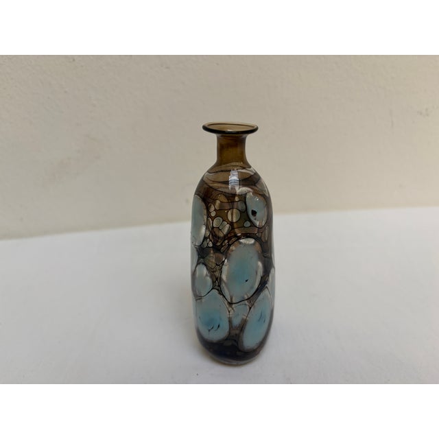Blue Glass Vase attributed to Pavel Molnar, 1970s For Sale - Image 8 of 8