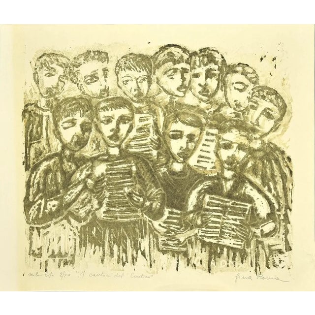 Cantico's Singers - Original Lithograph by Gina Roma - 1970s 1970s For Sale