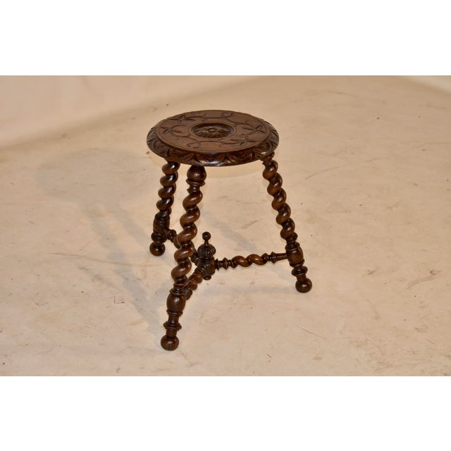 Late 19th Century French Oak Tripod Stool For Sale - Image 4 of 10