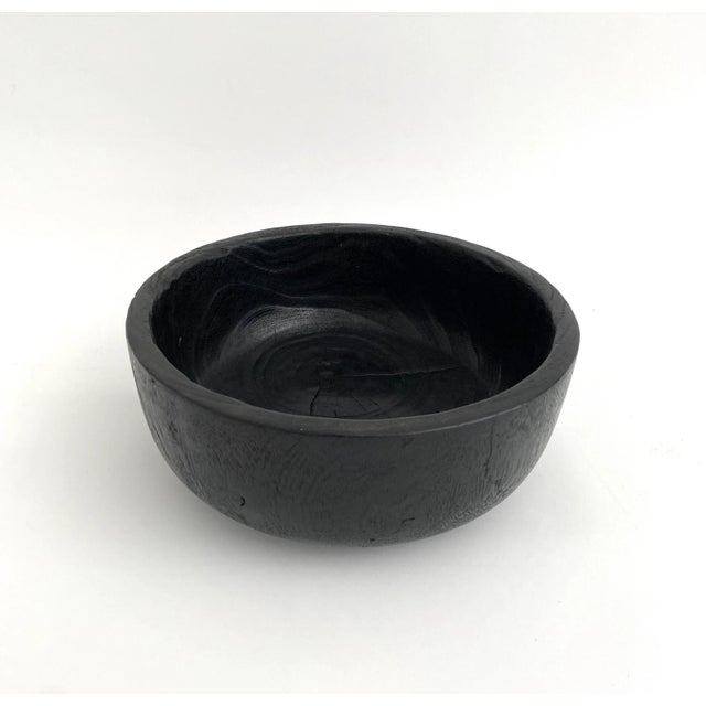 Ebonized Wood Artisan Crafted Bowl For Sale - Image 4 of 7