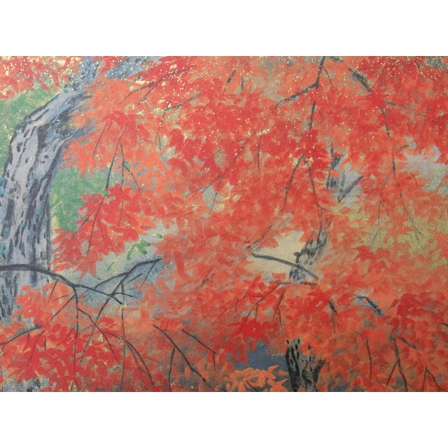 "Autumn Leaves" by Kakaaki Ito (After), Late Showa Japanese Byobu Screen For Sale - Image 12 of 17