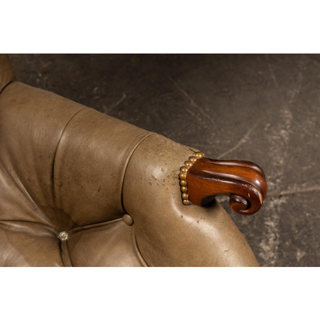 Vintage Tufted Sleepy Hollow Armchair in Beige For Sale - Image 10 of 13