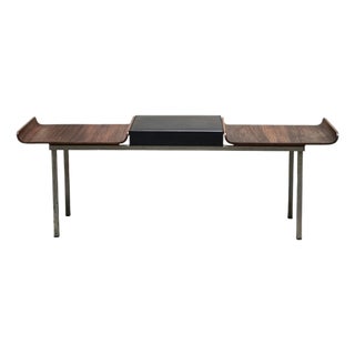 Wood and Metal Bench by Franco Campo & Carlo Graffi for Home Torino, Italy, 1960s For Sale