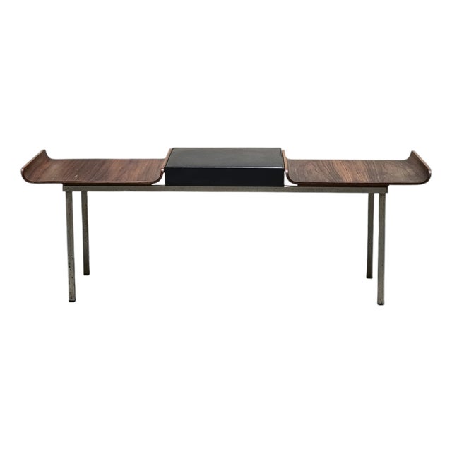 Wood and Metal Bench by Franco Campo & Carlo Graffi for Home Torino, Italy, 1960s For Sale
