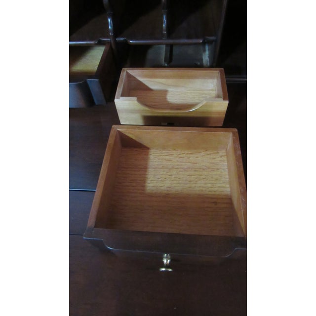 1980s Statton Old Towne Cherry Secretary Desk W. Bookcase Top For Sale - Image 10 of 11