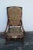 Early 20th Century Tall Heavy Carved Tapestry King Throne Side Accent Chair For Sale - Image 12 of 13