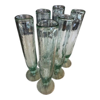 Tall Recycled Flutes - Set of 6 For Sale