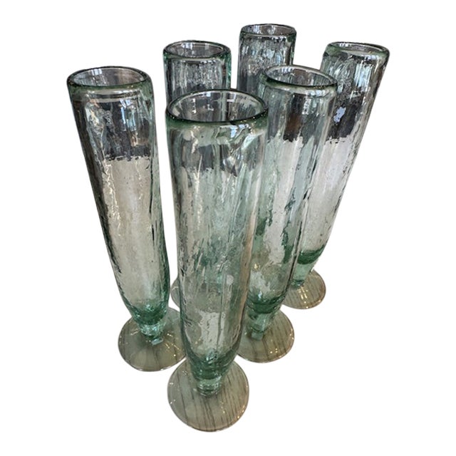 Tall Recycled Flutes - Set of 6 For Sale
