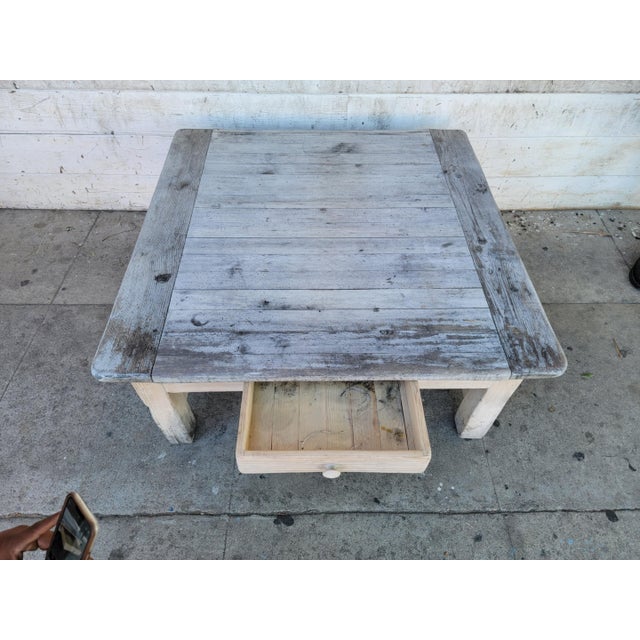 1980s Rustic Weathered Wood Coffee Table For Sale - Image 16 of 18