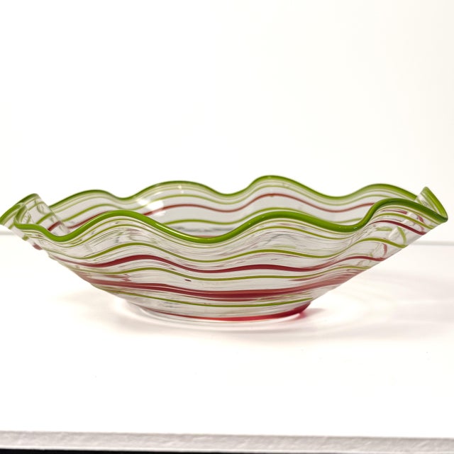 Contemporary Set of 8 Peàn Doubulyu “Wavie” Hand‑Blown Art Glass Bowls, 1995–1996 For Sale - Image 3 of 12