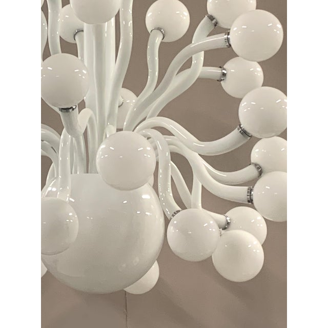 Huge Contemporary Pop Milky-White Murano Glass Chandelier by Simoeng For Sale - Image 4 of 5