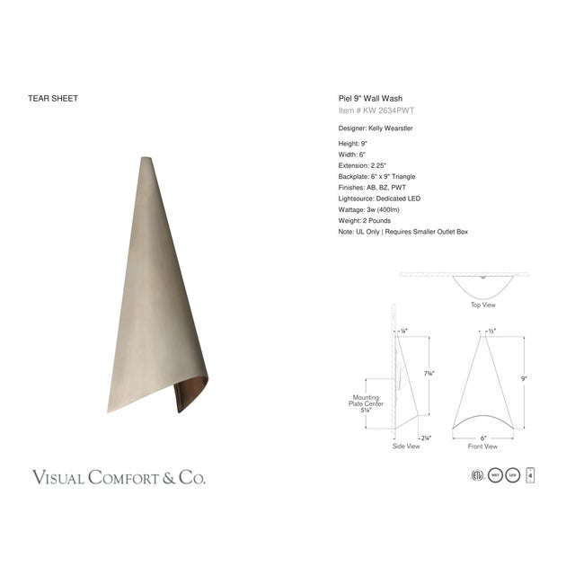 Kelly Wearstler for Visual Comfort Signature Piel 9" Indoor/Outdoor Wall Wash in Pewter For Sale - Image 12 of 12