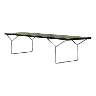 Model 400 Bench in Black and Chrome by Harry Bertoia for Knoll International, 1980s For Sale