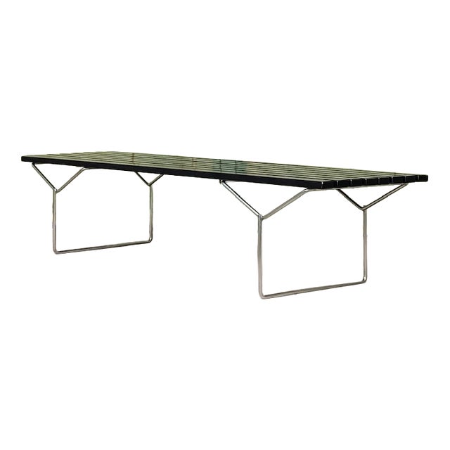 Model 400 Bench in Black and Chrome by Harry Bertoia for Knoll International, 1980s For Sale