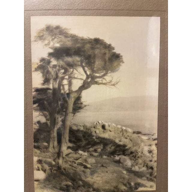 Rustic Antique Framed Coastal Landscape Print For Sale - Image 3 of 6