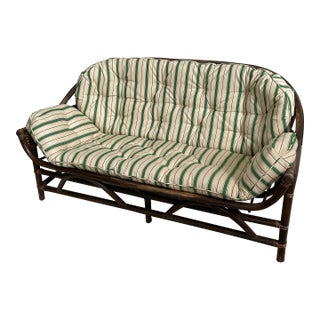 Vintage Rattan Sofa by Clark Casual For Sale