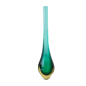 Italian Green Murano Glass Vase by Flavio Poli for Seguso Vetri d'Arte, 1960s