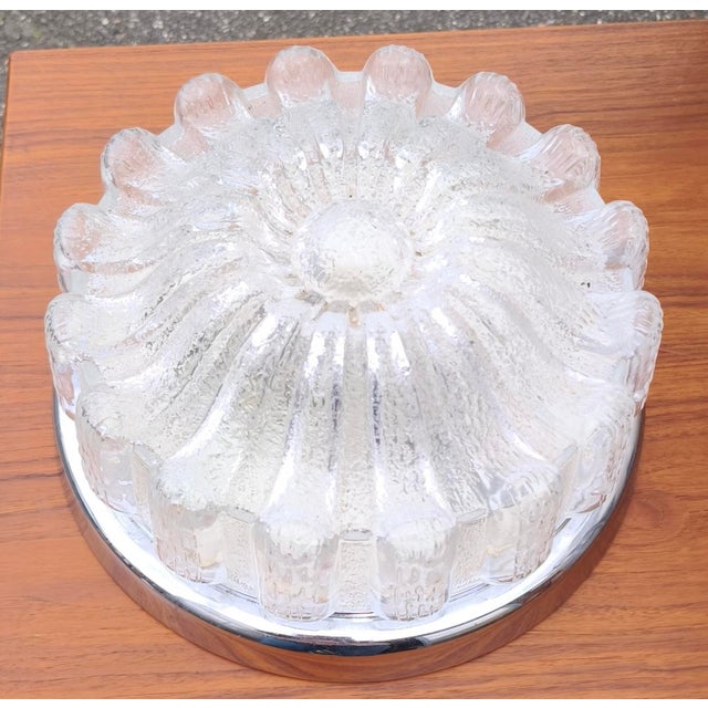 Ceiling and Wall Light in Floral from Glashuette Limburg, 1970s For Sale - Image 4 of 4