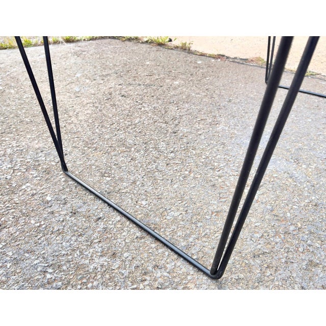 Mid 20th Century MCM Metal and Glass Top Coffee Table Sauze Style For Sale - Image 11 of 12