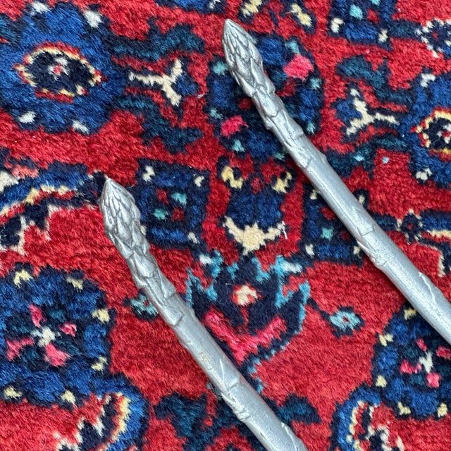 Late 20th Century Vintage Fine Pewter Asparagus Salad Serving Set by g.f. Jackson - a Pair For Sale - Image 5 of 8