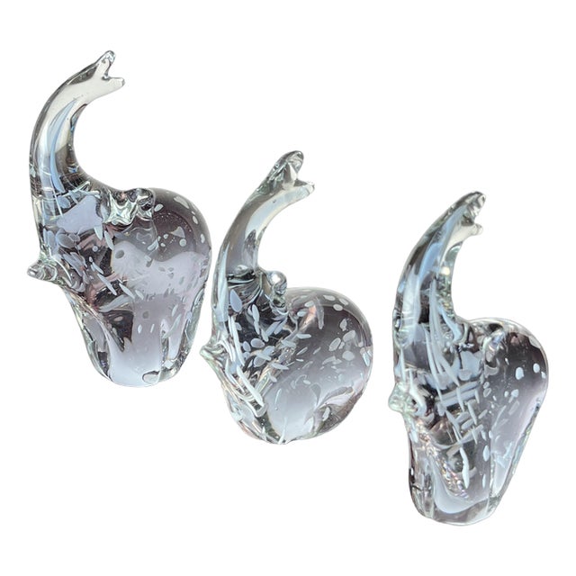Murano Glass Elephants, Italy, 1970s, Set of 3 For Sale