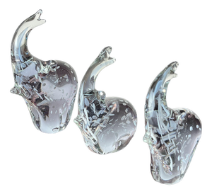Murano Glass Elephants, Italy, 1970s, Set of 3
