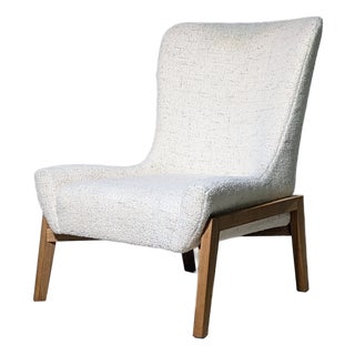Verellen Fernando Wing Chair in Ivory Bouclé on Ash Base For Sale