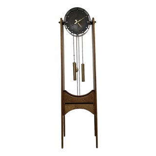 Large Oak Clock, 1950s For Sale