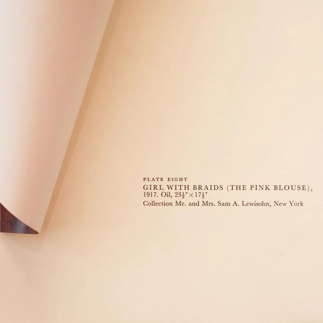 1955 After Amedeo Modigliani "Girl With Braids", First Edition Full-Color Print For Sale In Dallas - Image 6 of 9