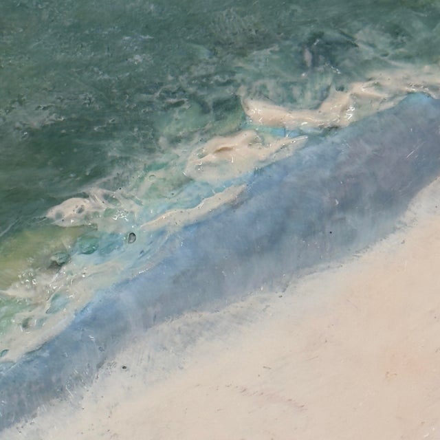 2020s Original Coastal Beach Oil and Wax Painting on Canvas For Sale - Image 5 of 11
