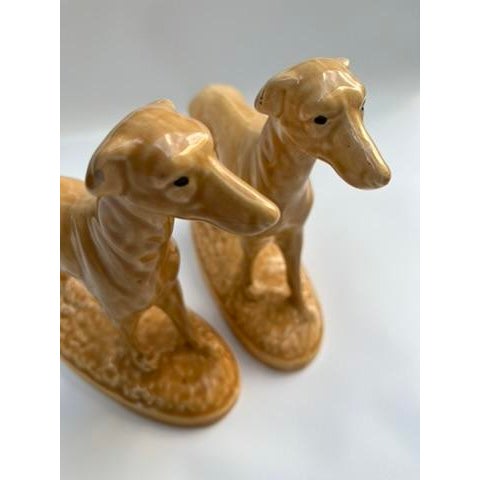 Ceramic Antique Porcelain Greyhound Statues a Pair For Sale - Image 7 of 8