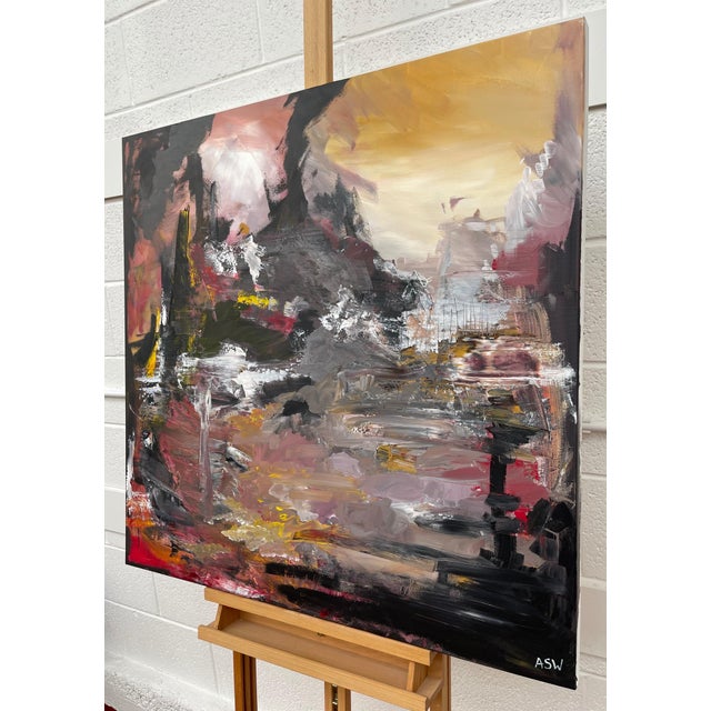 Black Yellow & Red Abstract Expressionist Art by Contemporary British Artist 2022 For Sale - Image 13 of 18