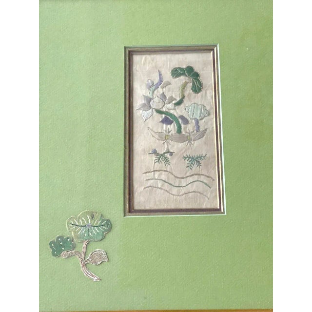 Mid 19th Century Framed Chinese Antique Textile Fragments Qing Dynasty Provenance - A Pair For Sale - Image 5 of 10