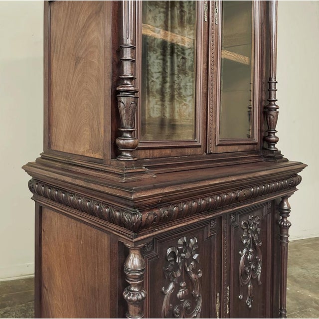 19th Century French Napoleon III Period Neoclassical Mahogany Bookcase ~ Bibliotheque For Sale - Image 13 of 18