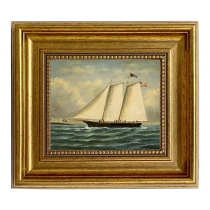 America First Winner America Cup Framed Oil Painting Print on Canvas in Antiqued Gold Frame