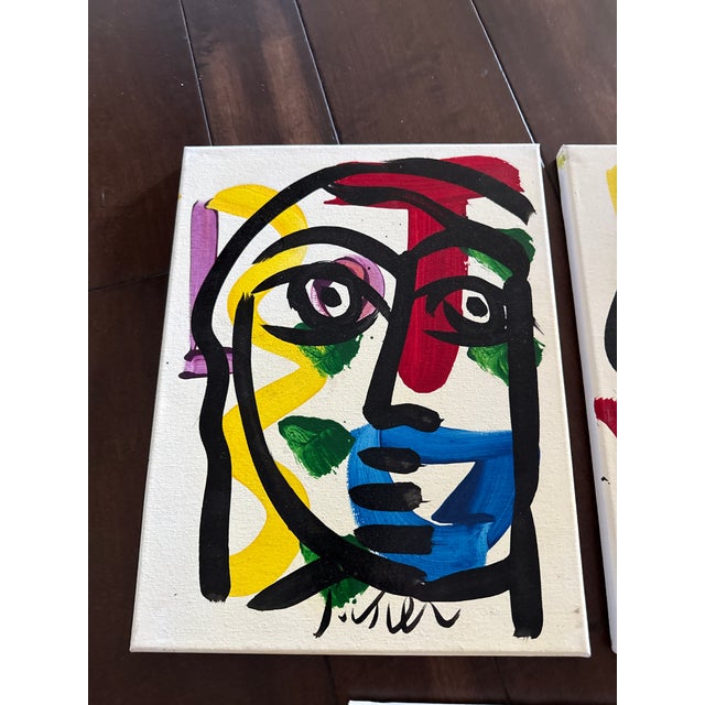 Abstract 1970s Peter Keil Set of 3 Abstract Modernist Canvas Paintings For Sale - Image 3 of 6