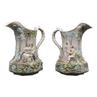Italian Modern Ceramic Jugs, Early 20th Century, Set of 2 For Sale