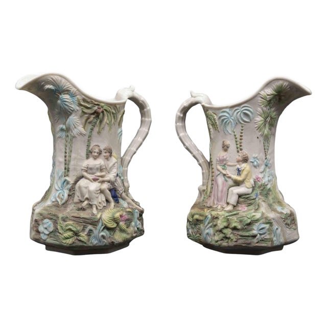 Italian Modern Ceramic Jugs, Early 20th Century, Set of 2 For Sale