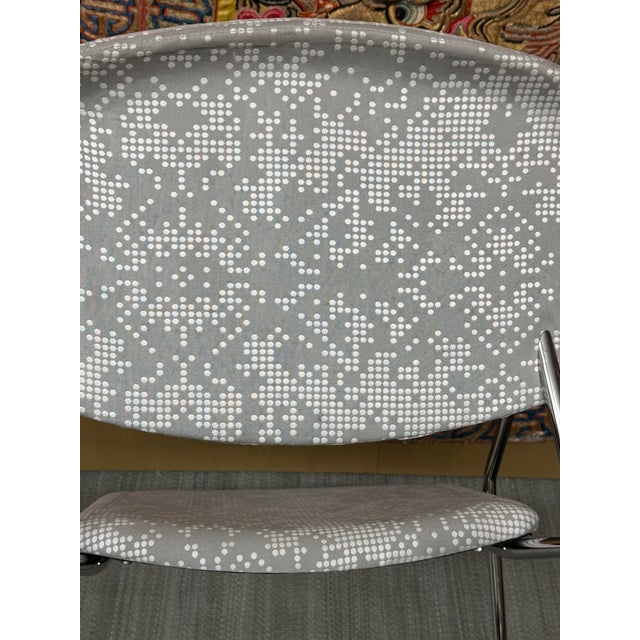 Hightower Modernist Stackable Arm Chair, Damask Print For Sale - Image 4 of 12