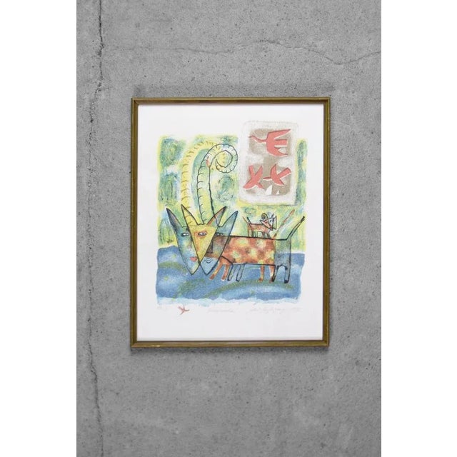 Aino Myllykangas, Heaven the Dog, 1993, Color Lithograph For Sale - Image 7 of 7