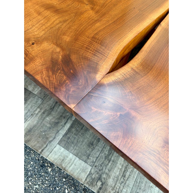 Organic Live-Edge Solid Wood Coffee Table in the Mira Nakashima Style. Circa 1980s. For Sale - Image 10 of 15