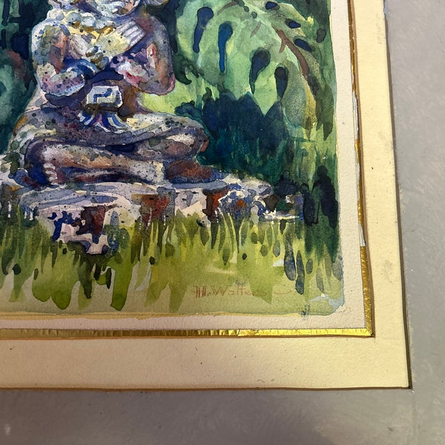 Impressionist 1970’s Original Impressionist Watercolor Painting “Jungle God” For Sale - Image 3 of 5