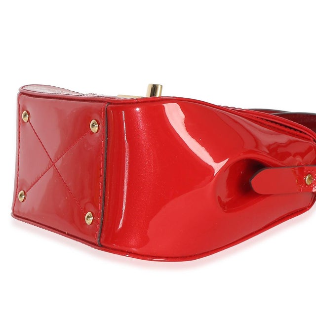 Animal Skin Red Monogram Vernis Pasadena Shoulder Bag For Sale - Image 7 of 9