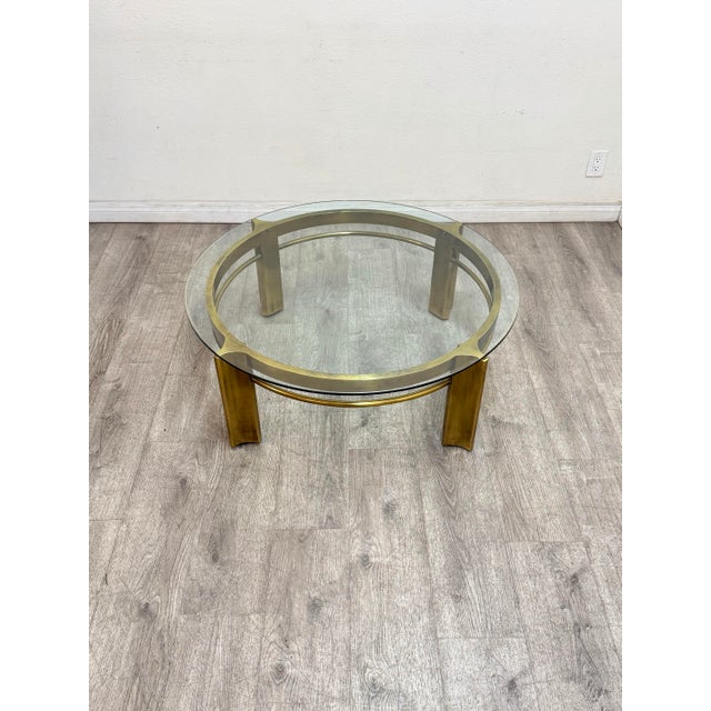 Hollywood Regency Brass Coffee Table For Sale - Image 3 of 7
