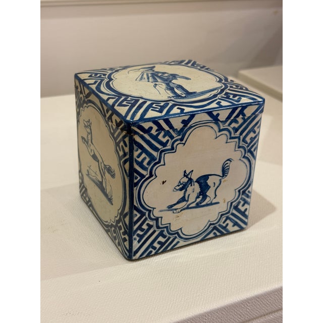 Metal Delft Tole Box For Sale - Image 7 of 7