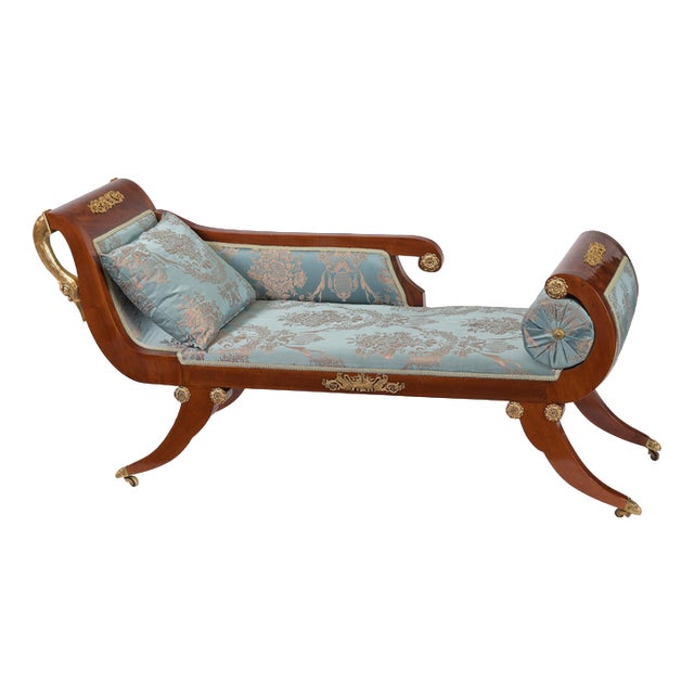 Antique Mahogany Récamière, France, 1810s For Sale