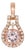 Pink Morganite Pendant With Earth Mined Diamonds in Solid 14k Gold, Round 6mm For Sale
