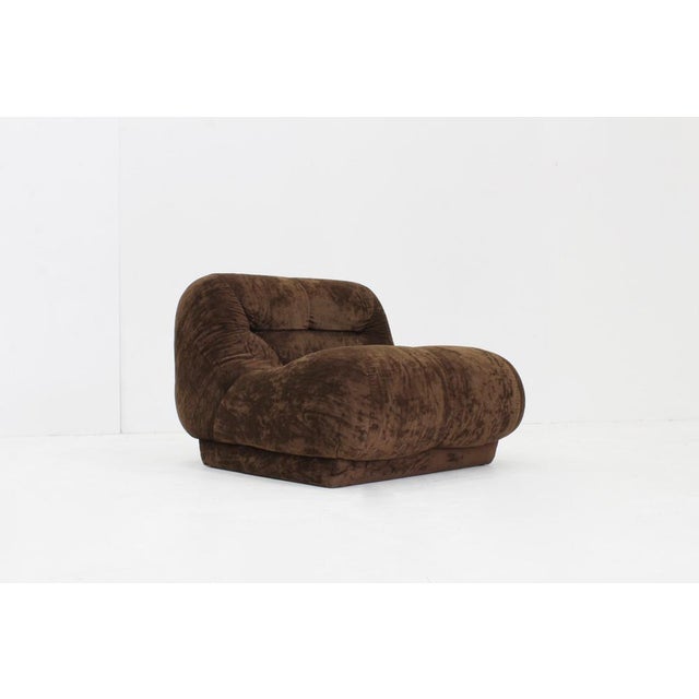 Brown Vintage Italian Brown Armchair, 1970s For Sale - Image 8 of 8