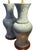 A pair of John Thompson hand crafted drip glaze ceramic table lamps in cerulean. These are the 'Baluster' style vase shape...